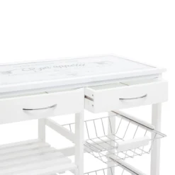 ATMOSPHERA Desserte De Cuisine Verre Blanc Modèle GUSTAF -ATMOSPHERA Soldes desserte de cuisine verre blanc modele gustaf 2