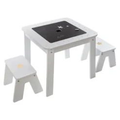 Ensemble Table + 2 Tabourets Enfant Blanc Doré Dream Atmosphera -ATMOSPHERA Soldes ensemble table 2 tabourets enfant blanc dore dream atmosphera 6