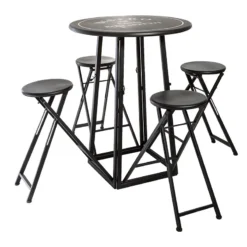 Ensemble Table Haute Et 4 Tabourets Ext Atmosphera