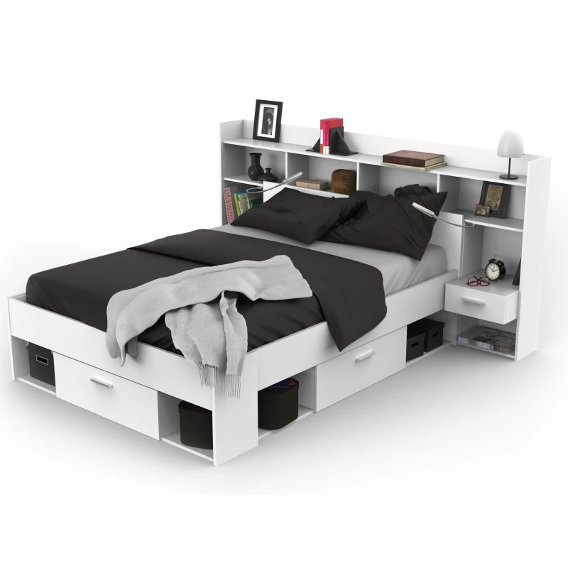 Demeyere Environnement De Lit Blanc Perle SEATTLE 2 Demeyere Environnement De Lit Blanc Perle SEATTLE – Image 2