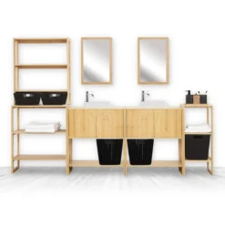Etagère 2 Niveaux Bambou 70x33,5 Lab'n Modul 5Five -ATMOSPHERA Soldes etagere 2 niveaux bambou 70x335 lab n modul 5five 1 1