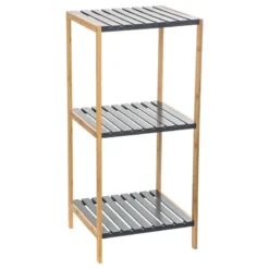 Etagère 4 Niveaux Salle Bain Varia Gris Bambou -ATMOSPHERA Soldes etagere 4 niveaux salle bain varia gris bambou 2