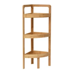 Etagère D'angle 3 Niveaux En Bambou