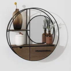 Etagère Murale Ronde D50 Miroir Atmosphera -ATMOSPHERA Soldes etagere murale ronde d50 miroir atmosphera 2