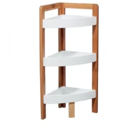 Etagère Salle Bain Angle Léa Bambou 3 Niveaux