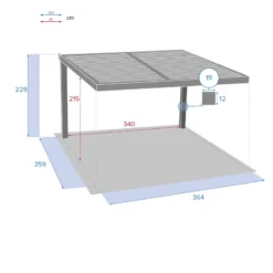 Extension Frontale Pour Pergola Majaé 3,6x3,6m Hespéride -ATMOSPHERA Soldes extension frontale pour pergola majae 36x36m hesperide 2