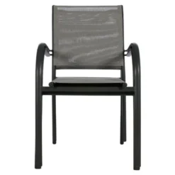 Fauteuil Empilable Piazza Hespéride Galet/graphite -ATMOSPHERA Soldes fauteuil empilable piazza hesperide galet graphite 2