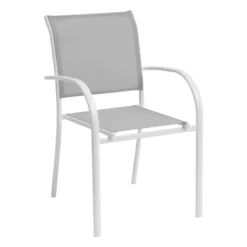 Fauteuil Empilable Piazza Hespéride Gris Galet/blanc