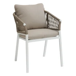 Fauteuil Oriengo Mailles Taupe/blanc Hespéride