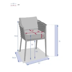 Fauteuil Repas Extérieur Embruns Mailles Hespéride -ATMOSPHERA Soldes fauteuil repas exterieur embruns mailles hesperide 5