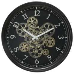 Horloge Noire Mécanisme Animé Luxe Atmosphera