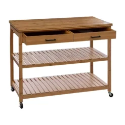 Ilot De Cuisine 2 Tiroirs Bambou Linha 5Five -ATMOSPHERA Soldes ilot de cuisine 2 tiroirs bambou linha atmosphera 2