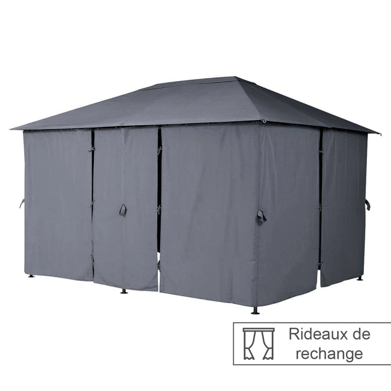 Jeu De 6 Rideaux Gris Ardoise Pour Tonnelle Santorini Et Thira 2 Jeu De 6 Rideaux Gris Ardoise Pour Tonnelle Santorini Et Thira – Image 2