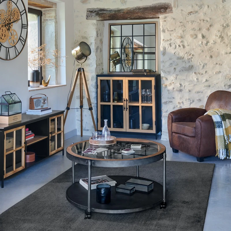 Lampadaire Métal Et Bois Ebor Bronze Atmosphera 2 Lampadaire Métal Et Bois Ebor Bronze Atmosphera – Image 2