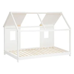 Lit Cabane Enfant Pin Blanc 90x190 Atmosphera -ATMOSPHERA Soldes lit cabane enfant pin blanc 90x190 atmosphera 1 2