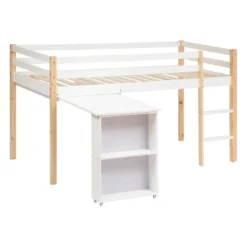 Lit Combi Bureau Enfant Pin Blanc Atmosphera