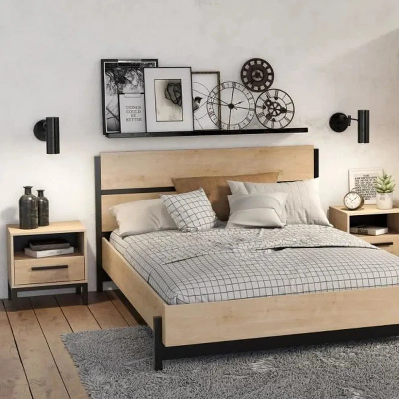 Demeyere Lit Double 160x200 Craft Noir Et Bois 2 Demeyere Lit Double 160x200 Craft Noir Et Bois – Image 2