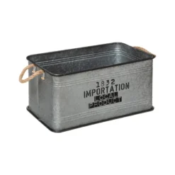 Lot De 3 Malles Métal Gris Plateau Bois Atmosphera -ATMOSPHERA Soldes lot de 3 malles metal gris plateau bois atmosphera 1 4