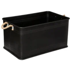 Lot De 3 Malles Métal Noir Plateau Bois Atmosphera -ATMOSPHERA Soldes lot de 3 malles metal noir plateau bois atmosphera 4