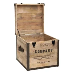 Malle Pouf Vintage En Bois Atmosphera -ATMOSPHERA Soldes malle pouf vintage en bois atmosphera 2