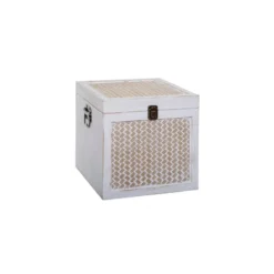 Malles Carrée Cannage Blanchi - Lot De 3 - Atmosphera -ATMOSPHERA Soldes malles carree cannage blanchi lot de 3 atmosphera 2