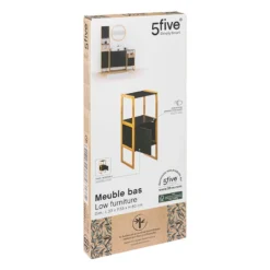 Meuble Bas 1 Porte Noir Natureo 5Five -ATMOSPHERA Soldes meuble bas 1 porte noir natureo 5five 2
