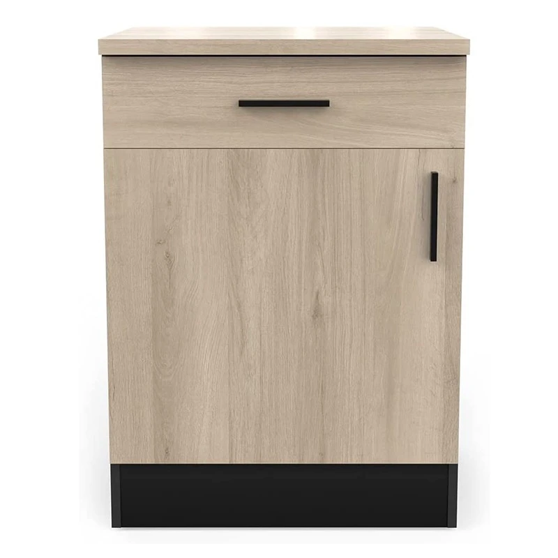 Demeyere Meuble Bas 1 Tiroir 1 Porte 60 Cm Origan Noir Et Bois 2 Demeyere Meuble Bas 1 Tiroir 1 Porte 60 Cm Origan Noir Et Bois – Image 2