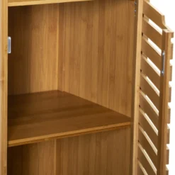 Meuble Bas Salle Bain 1 Porte 1 Niche Bambou Sicela -ATMOSPHERA Soldes meuble bas salle bain 1 porte 1 niche bambou sicela 2