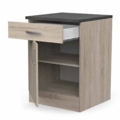 Demeyere Meuble De Cuisine Bas 1 Porte 1 Tiroir 60 Cm Paprika -ATMOSPHERA Soldes meuble de cuisine bas 1 porte 1 tiroir 60 cm paprika 4