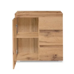 Meuble De Rangement 1 Porte 3 Tiroirs Naturel -ATMOSPHERA Soldes meuble de rangement 1 porte 3 tiroirs naturel image 4