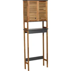 Meuble Dessus WC Acacia 2 Portes 1 étagère