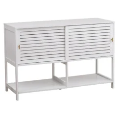 Meuble Sous Lavabo 2 Portes Coulissantes Blanc Lux