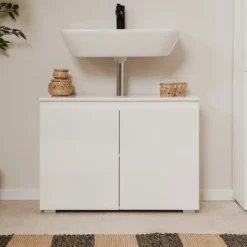 Meuble Sous Vasque 2 Portes Capetown Blanc 8 Meuble Sous Vasque 2 Portes Capetown Blanc -ATMOSPHERA Soldes meuble sous vasque 2 portes capetown blanc 3