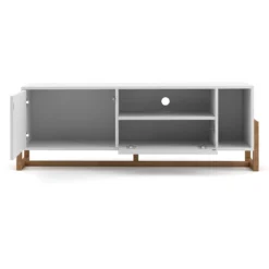 Meuble TV 2 Portes 2 Niches Oslo Blanc -ATMOSPHERA Soldes meuble tv 2 portes 2 niches oslo blanc 3
