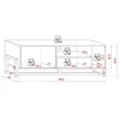 Meuble TV 2 Portes 2 Niches Oslo Blanc -ATMOSPHERA Soldes meuble tv 2 portes 2 niches oslo blanc 5