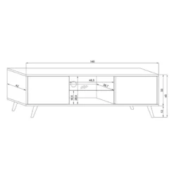 Meuble TV 2 Portes Sweden Blanc -ATMOSPHERA Soldes meuble tv 2 portes sweden blanc 3
