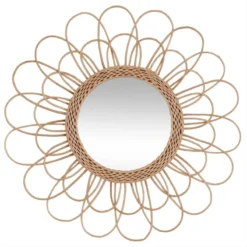 Miroir Rotin Fleur D56 Atmosphera