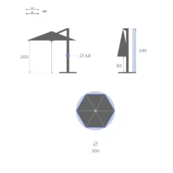 Parasol Décentré Rond Manoa Ardoise Hespéride 8 Parasol Décentré Rond Manoa Ardoise Hespéride -ATMOSPHERA Soldes parasol decentre rond manoa ardoise hesperide 1 3