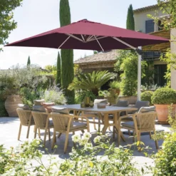 Parasol Déporté Carré Equador Bordeaux Hespéride