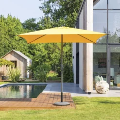 Parasol Droit Carré 2,5x2,5m Soya Jaune Moutarde Hespéride