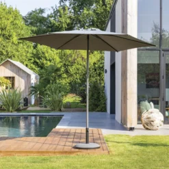 Parasol Droit Rond 2,7m Soya Ardoise Hespéride