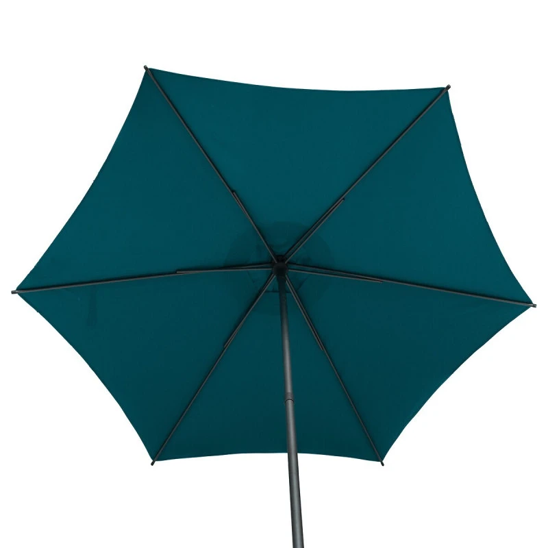 Parasol Droit Rond 2,7m Soya Bleu Canard Hespéride 5 Parasol Droit Rond 2,7m Soya Bleu Canard Hespéride – Image 5