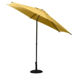 Parasol Droit Rond 2,7m Soya Jaune Moutarde Hespéride -ATMOSPHERA Soldes parasol droit rond 27m soya jaune moutarde hesperide 2