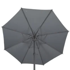 Parasol Mat Central Rond 3m Loompa Ardoise Hespéride -ATMOSPHERA Soldes parasol mat central rond 3 loompa ardoise hesperide 3