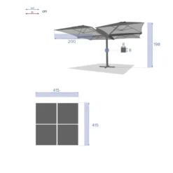 Parasol Setiri 16 M² Ardoise Hespéride -ATMOSPHERA Soldes parasol setiri 16 m ardoise hesperide 3