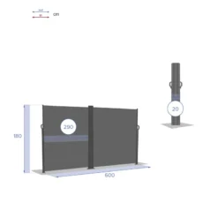Paravent écran Double Antao Graphite Hespéride -ATMOSPHERA Soldes paravent ecran double antao graphite hesperide 3