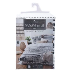 Parure De Lit Ethnik Noir/blanc 240x220 Atmosphera -ATMOSPHERA Soldes parure de lit ethnik noirblanc 240x220 atmosphera 2