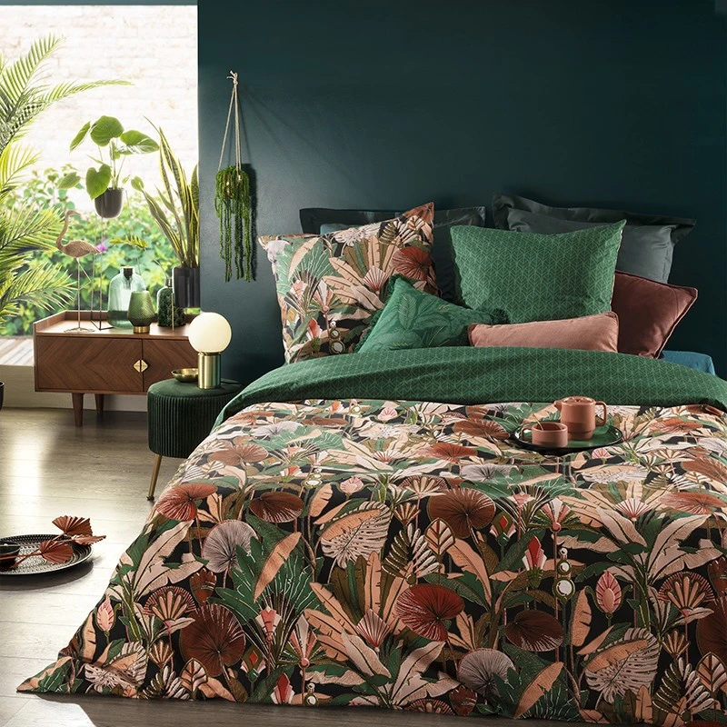 Parure De Lit Forêt Vert Et Motifs 240x220 Atmosphera 2 Parure De Lit Forêt Vert Et Motifs 240x220 Atmosphera – Image 2