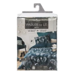 Parure De Lit Paon Bleu Canard 240x220 Atmosphera -ATMOSPHERA Soldes parure de lit paon bleu canard 240x220 atmosphera 4