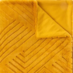 Plaid Géant 180x230 Fourrure Jaune Moutarde Atmosphera -ATMOSPHERA Soldes plaid geant 180x230 fourrure jaune moutarde atmosphera 2